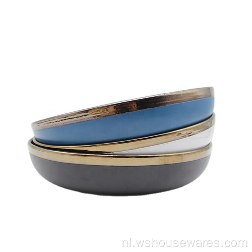 Noordse retro -steengoed diep bord Dish Ceramic